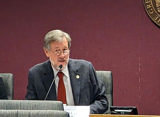 News Tribune file photo: 
State Rep. John Black, a Marshfield Republican and chairman of the Missouri House Subcommittee on Appropriations for Health, Mental Health and Social Services, responds to questions from representatives on the committee during a budget hearing Monday, Dec. 4, 2023.